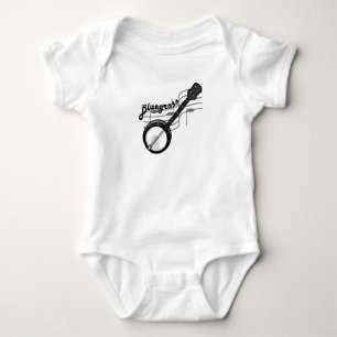 Bluegrass music with banjo baby bodysuit