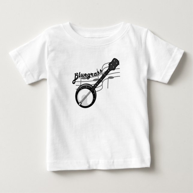 Bluegrass music with banjo baby T-Shirt (Front)