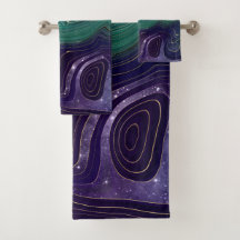 BlueGreen Grey Purple Red Pink Marble Towel Sets