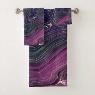 BlueGreen Grey Purple Red Pink Marble Towel Sets