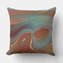 BlueGreen Grey Purple Red Pink MarbleThow Pillows
