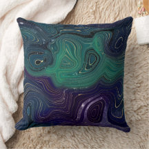 BlueGreen Grey Purple Red Pink MarbleThow Pillows
