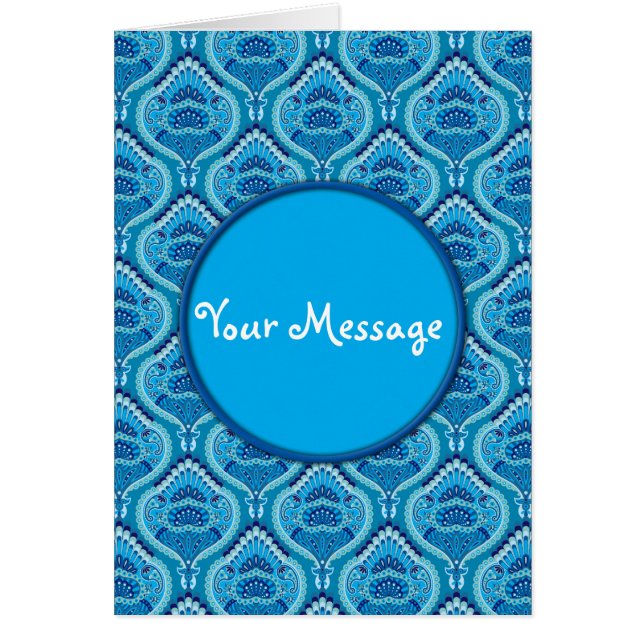 Blueish - Feathered Paisley (Front)
