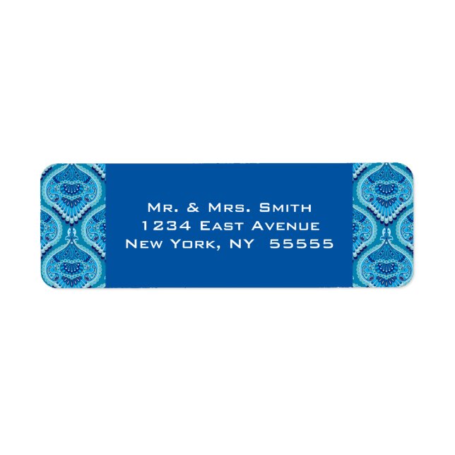 Blueish - Feathered Paisley (Front)