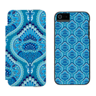 Blueish - Feathered Paisley Incipio Watson™ iPhone 5 Wallet Case