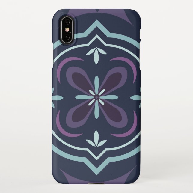 blueish floral tiling pattern iPhone case (Back)