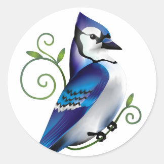Bluejay Day Classic Round Sticker