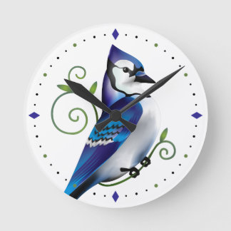 Bluejay Day Round Clock