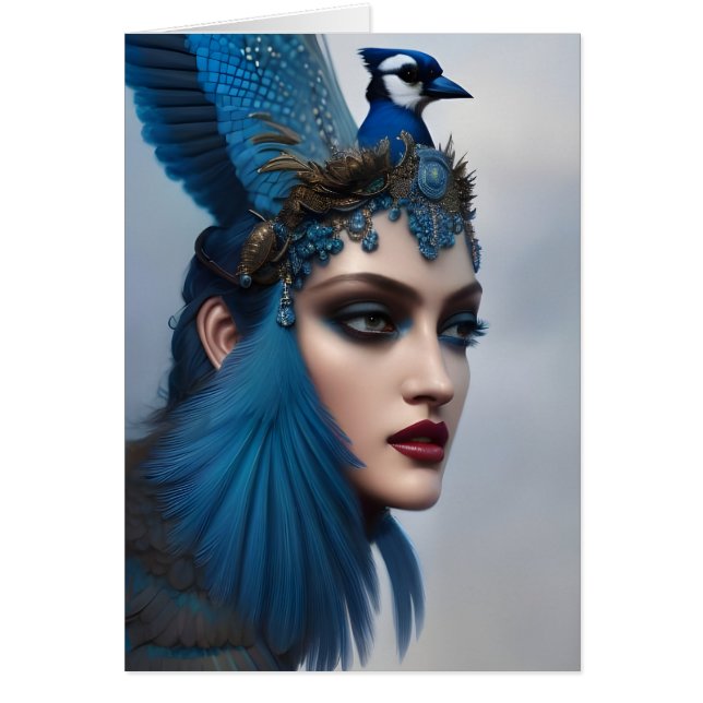 Bluejay Goddess All Occasions Greeting Card (Front)