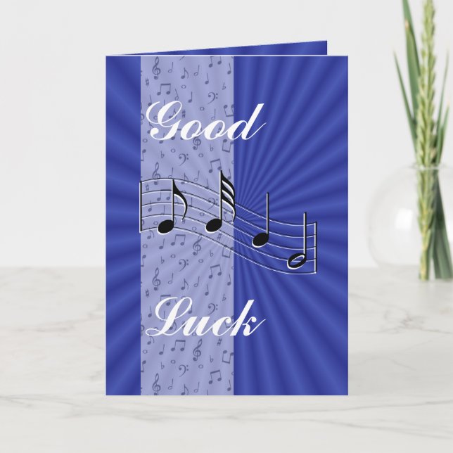 BlueMusicnote strip-customise any occasion Card (Front)