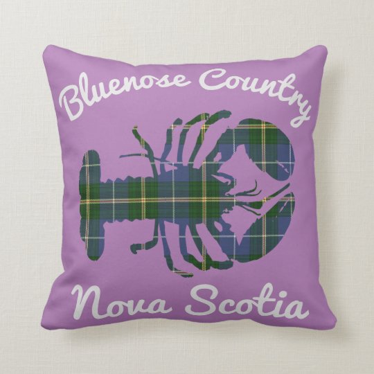 Bluenose Country N.S. Tartan Lobster purple Cushion