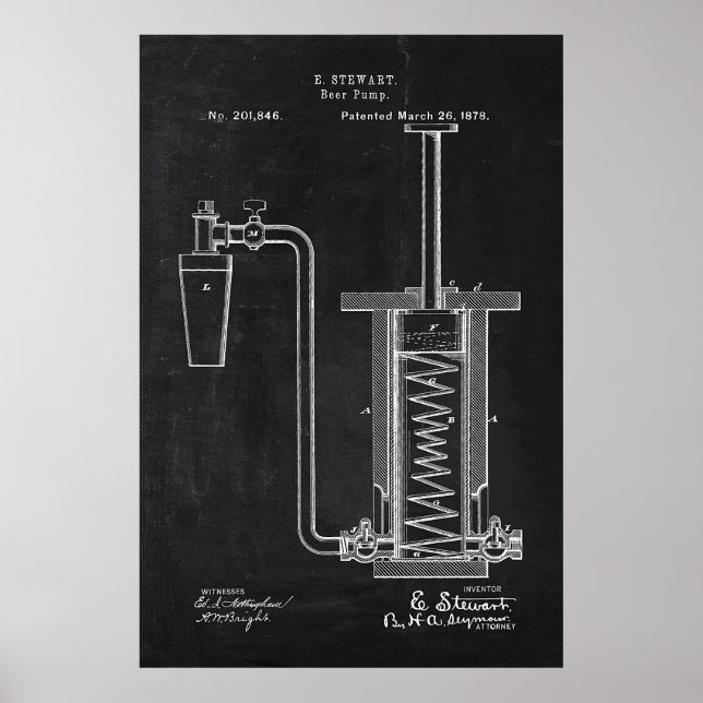 Blueprint Beer Pump Poster (Front)