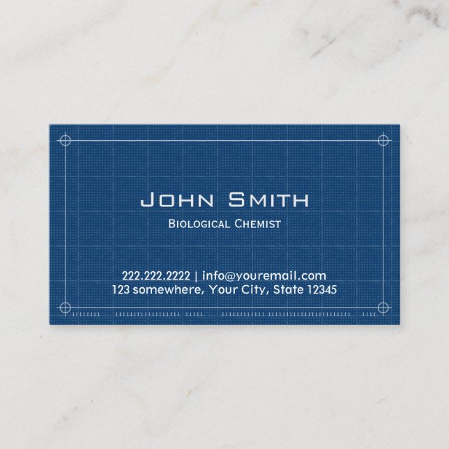 Blueprint Biological Chemist Business Card (Front)
