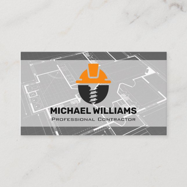 Blueprint | Construction Logo Business Card (Front)