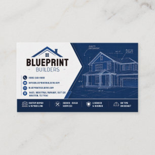 Blueprint Contractor Builder Business Card