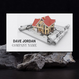 Blueprint Contractor Construction Architect  Business Card