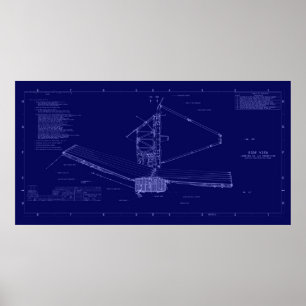 Blueprint James Webb Space Telescope Poster