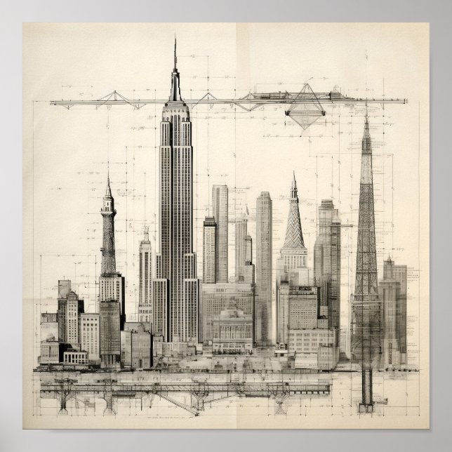 Blueprint of a City Poster (Front)