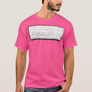 Blueprint of a steam locomotive T-Shirt