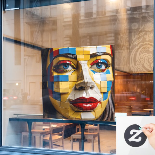 "Blueprint of Humanity" – A Cubist Portrait (Cafe Window)