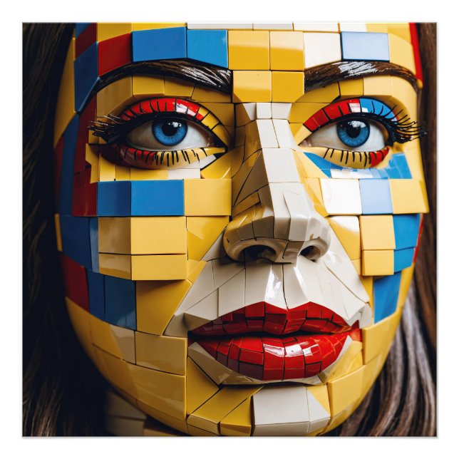 "Blueprint of Humanity" – A Cubist Portrait Photo Print (Front)