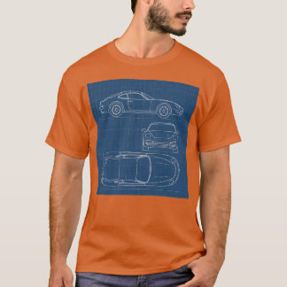 Blueprint Style Sports Car Design funny T-Shirt