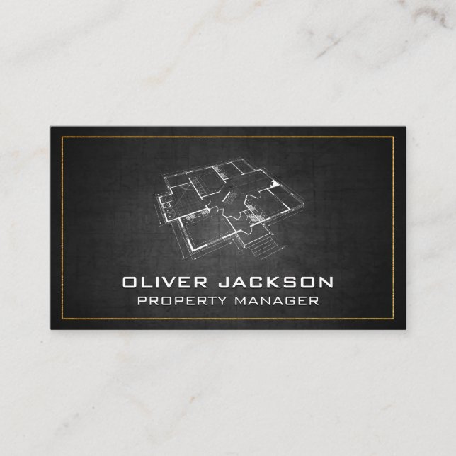 Blueprint Top View Business Card (Front)