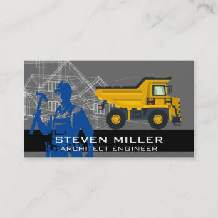 Blueprints Blue Collar Heavy Machinery Business Card