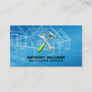 Blueprints Construction General Contractor Business Card