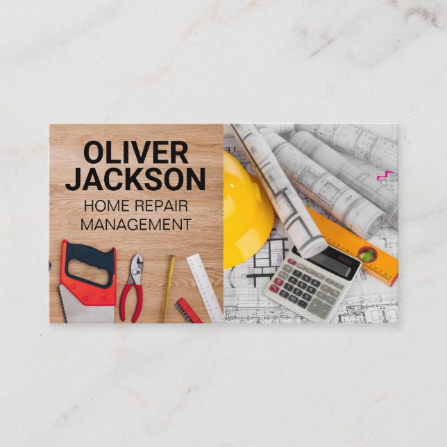 Blueprints | Construction Tools Business Card (Front)