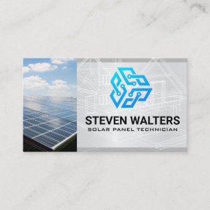 Blueprints   Solar Panel   Tech Logo Business Card