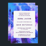 BluePurpl Watercolor Custom QRCode Bar/Bat Mitzvah Invitation<br><div class="desc">Perfect card to announce a bat mitzvah, bar mitzvah or other Jewish celebration! Hand made abstract watercolor art for you on the front and back side! FULLY CUSTOMIZABLE! Click on “Personalise” above to edit the text and add your link to the QR code. Click "edit using design tool" to adjust...</div>