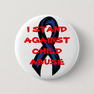blueribbon, I STAND AGAINST CHILD ABUSE 6 Cm Round Badge