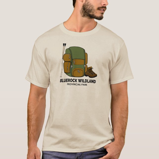 Bluerock Wildland Provincial Park Backpack T-Shirt (Front)