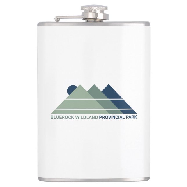 Bluerock Wildland Provincial Park Mountain Sun Hip Flask (Front)