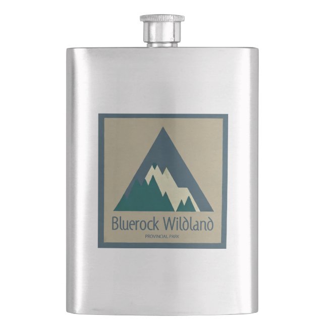 Bluerock Wildland Provincial Park Rustic Hip Flask (Front)