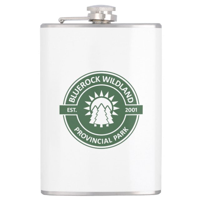 Bluerock Wildland Provincial Park Sun Trees Hip Flask (Front)
