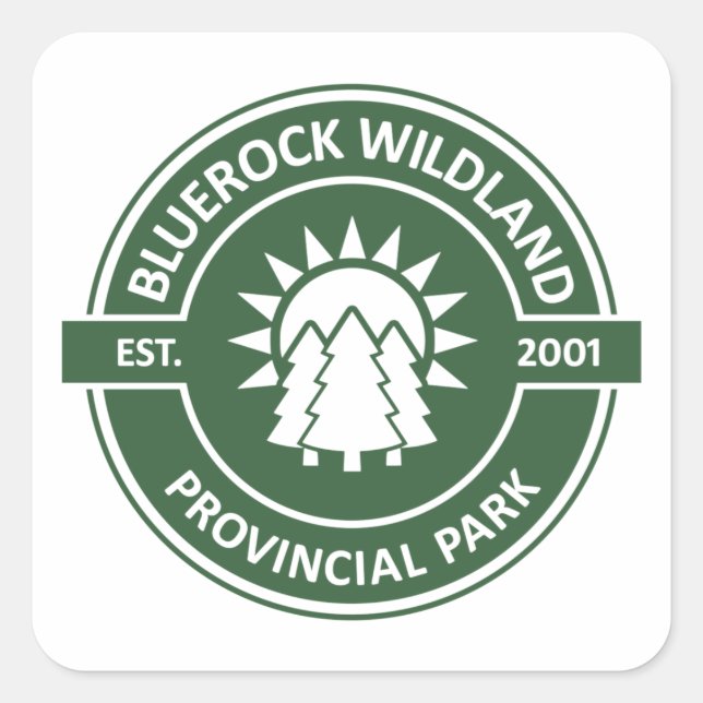 Bluerock Wildland Provincial Park Sun Trees Square Sticker (Front)