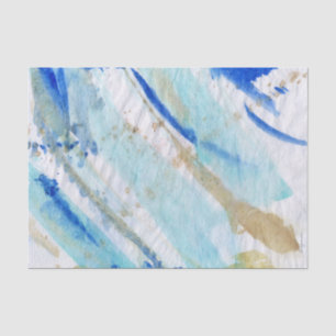 Blues 012 Abstract Watercolor Painted Tissue Paper