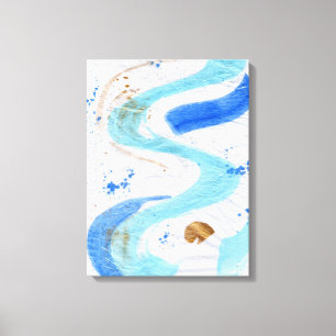 Blues 030 Abstract Watercolour Texture Canvas Print