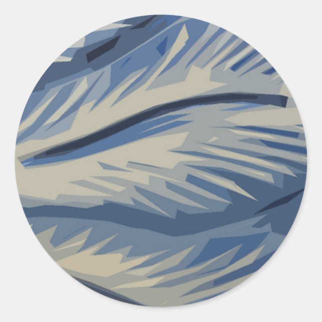 Blues Abstrat Classic Round Sticker (Front)