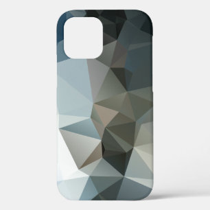 Blues and Blacks Abstract Pyramid Art iPhone 12 Case