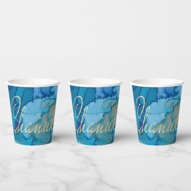 Blues and Golds  8 oz. Paper Cups (Multi)