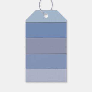 Blues And Grays Color Stripes On Watercolor Paper Gift Tags