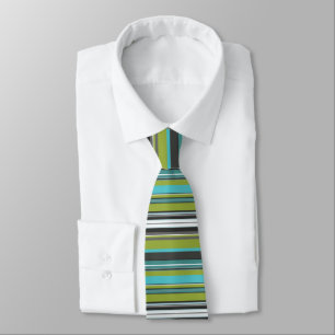 Blues and greens Stripes Tie