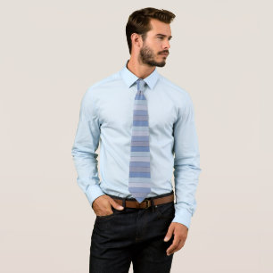 Blues And Greys Colour Stripes On Watercolor Paper Tie