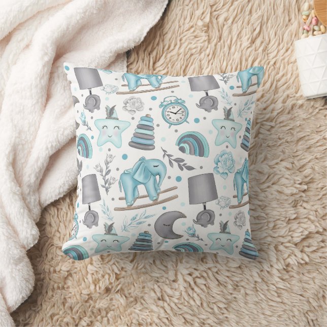 Blues and Greys: Stylish Nursery Pillows  (Blanket)