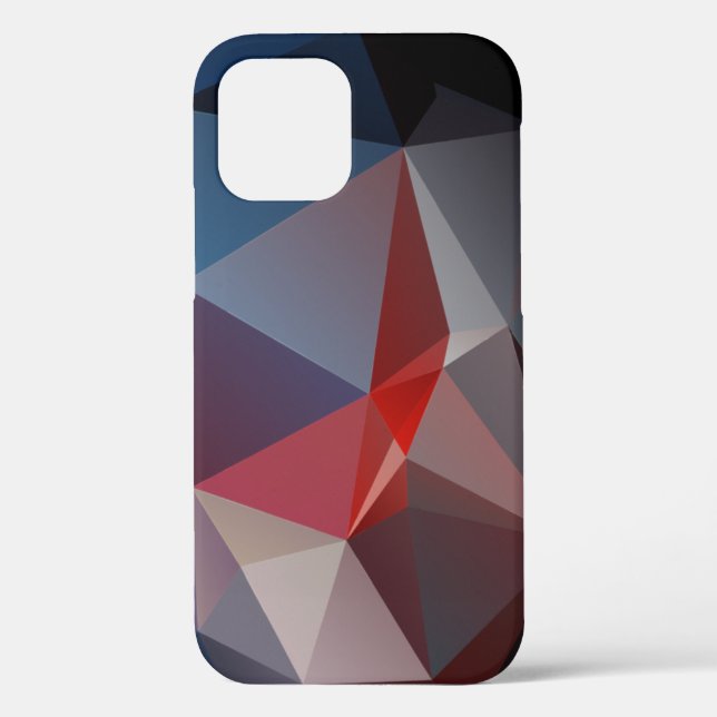 Blues and Reds Abstract Pyramid Art Case-Mate iPhone Case (Back)