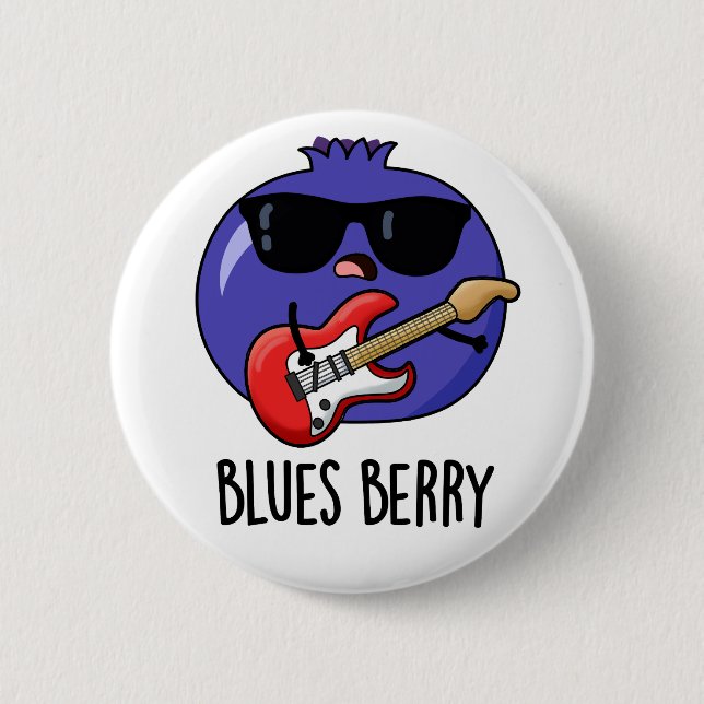 Blues Berry Funny Fruit Pun  6 Cm Round Badge (Front)