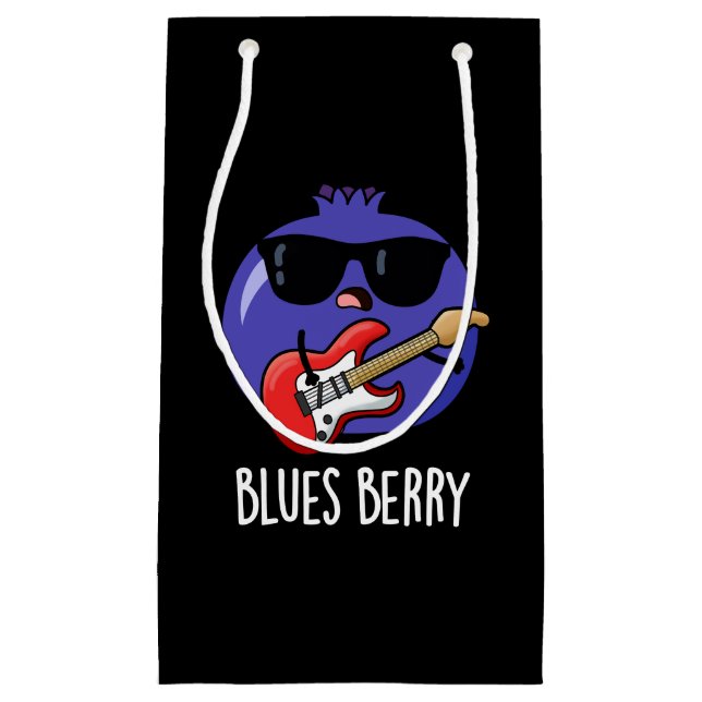 Blues Berry Funny Fruit Pun Dark BG Small Gift Bag (Front)